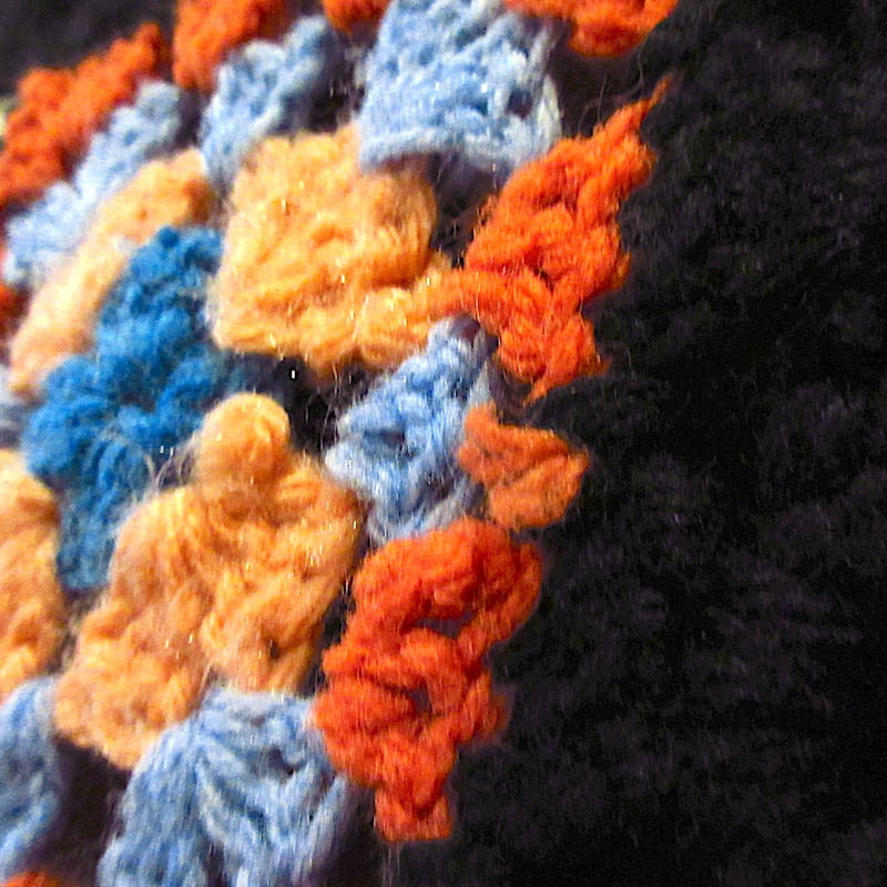 ビンテージ○かぎ針編みブランケットsize 約190cm × 約110cm○240624m1-