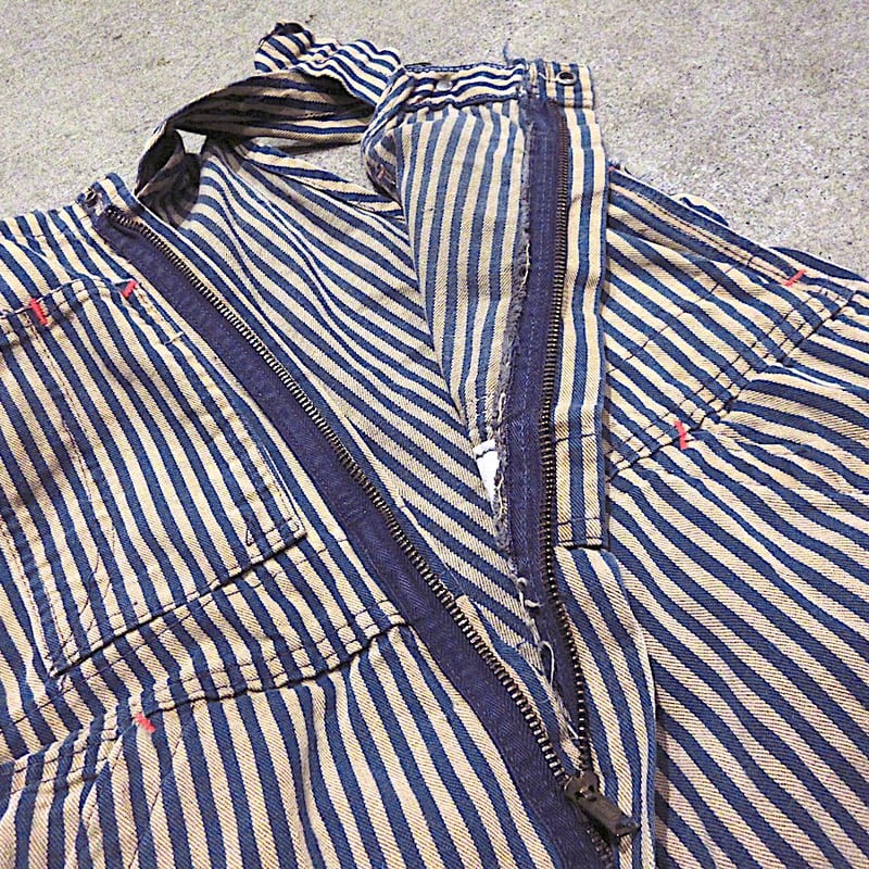 ビンテージ60's○BIG MACヒッコリーオーバーオール実寸W86cm○260412m2