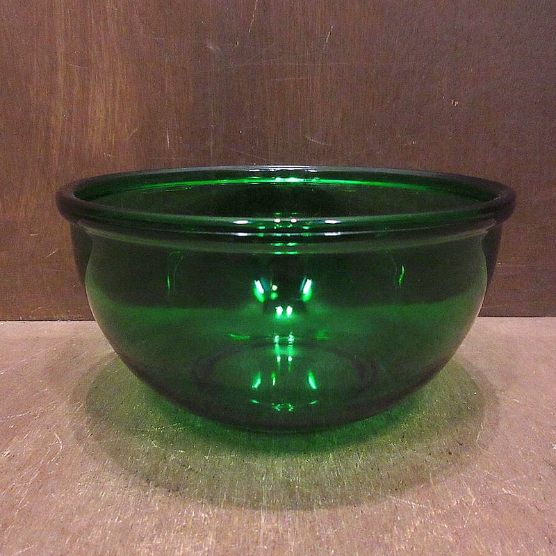 ビンテージ○ガラスボウル緑○220304s3-tbwr食器アウトドアグリーン