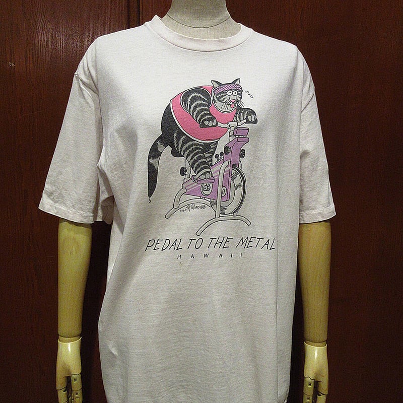 ビンテージ80's○Crazy ShirtコットンクリバンキャットTシャツ
