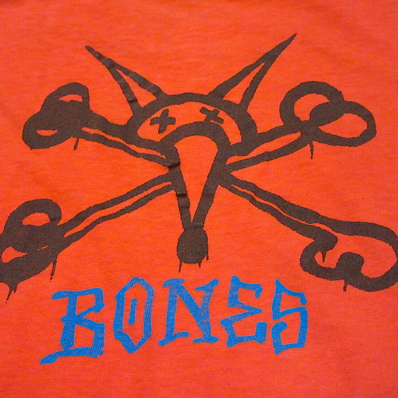 ビンテージ80's○POWELL PERALTA RAT BONES長袖Tシャツ橙M○2204 ビンテージ80's○POWELL PERALTA RAT BONES長袖Tシャツ橙M○2204