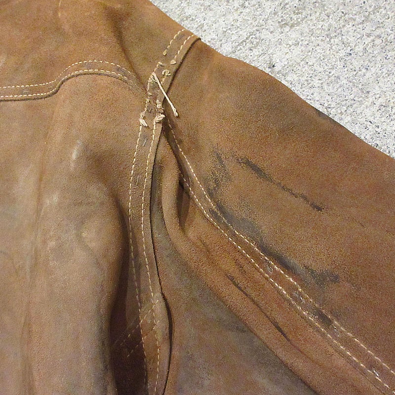 ビンテージ~60's○スウェードウェルディングジャケット茶○240207i2-m