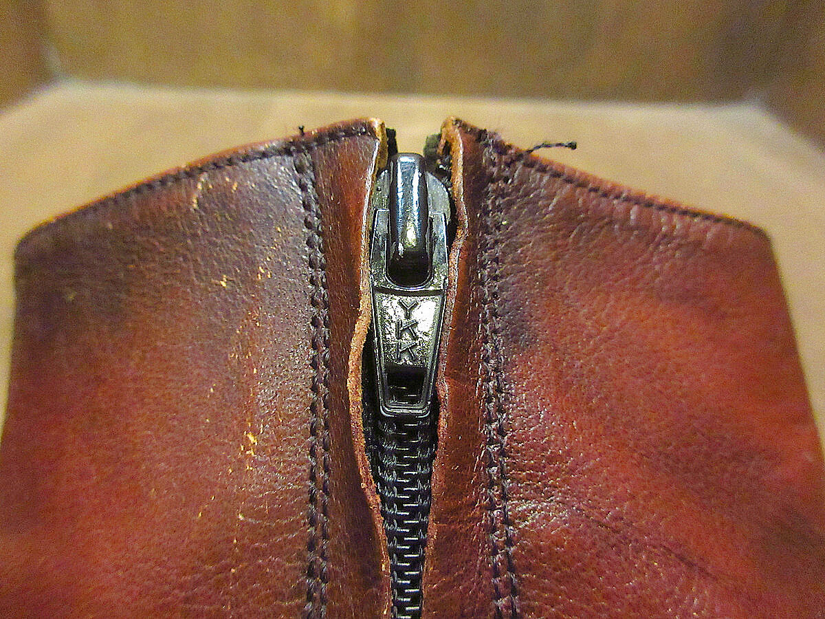 ビンテージ70's○FLORSHEIMサイドジップブーツ赤茶size 9 1/2 E ビンテージ70's○FLORSHEIMサイドジップブーツ赤茶size 9 1/2 E