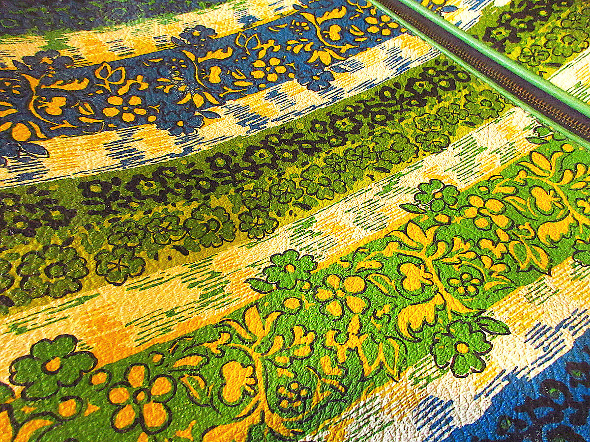 ビンテージ70's○レトロ花柄トランクケース○240531k7-bag-trk 1970s鞄