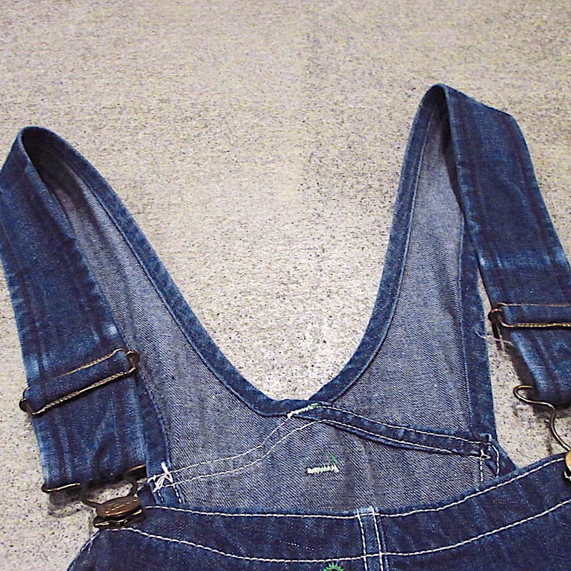 ビンテージ60's70's○KEYデニムオーバーオール実寸W104cm