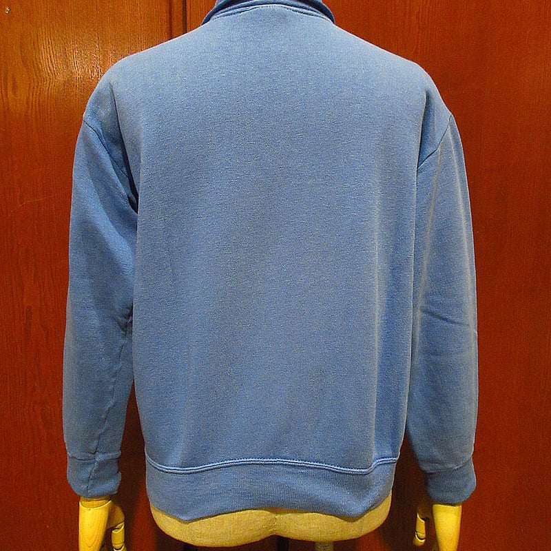 ビンテージ70's○SPRINGFOOTハーフジップスウェットサックスブルーsize