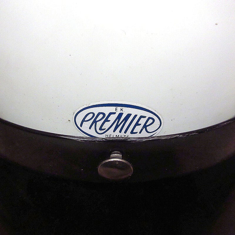 ビンテージ60's70's○PREMIERバイザー付きハーフヘルメット白size L