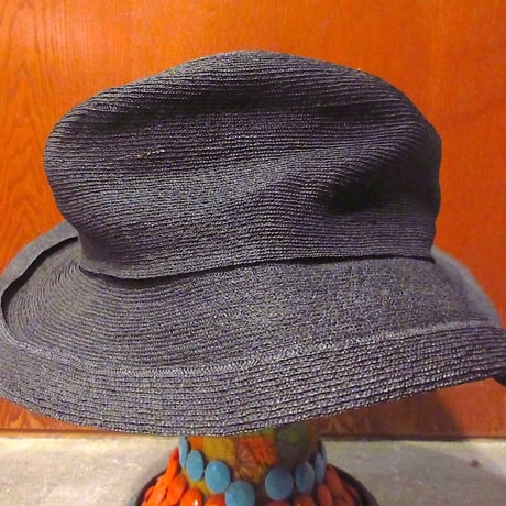 ビンテージ~40's●レディースストローハット黒●241125z5-w-ht-str麦わら帽子ブラック