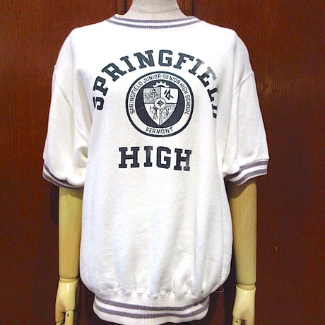 ビンテージ60's●Champion SPRINGFIELD HIGH半袖スウェット白size L●240525m8-m-swsチャンピオントップスランタグメンズ古着