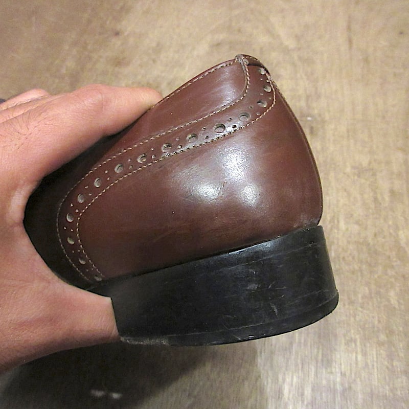ビンテージ○NUNN-BUSHレザーウイングチップシューズ茶size 9 1/2