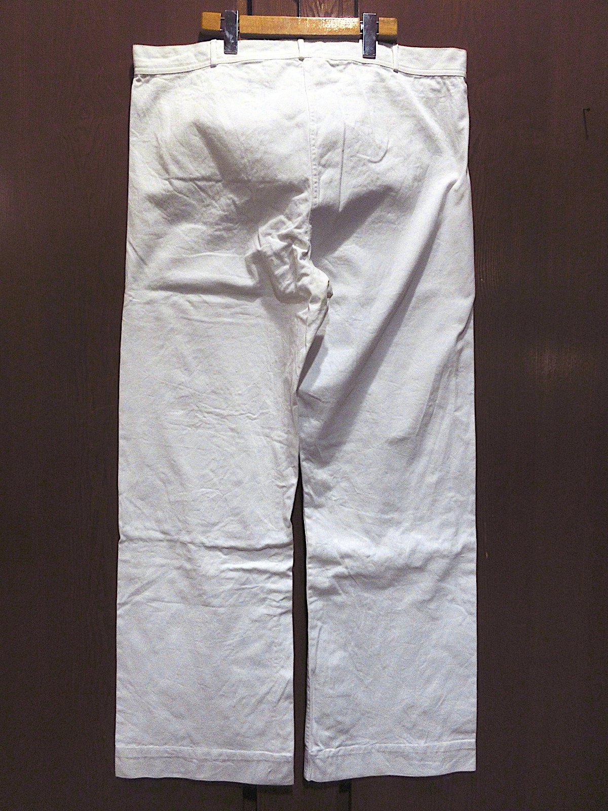ビンテージ40's50's○U.S.NAVYボタンフライコットンセーラーパンツ白