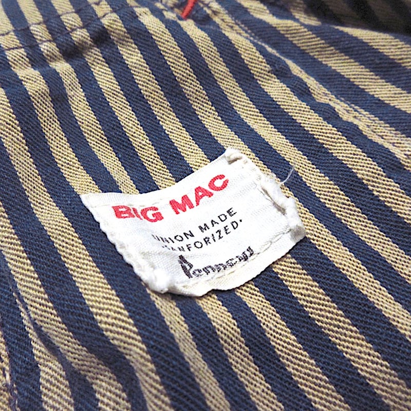 ビンテージ60's○BIG MACヒッコリーオーバーオール実寸W86cm○260412m2