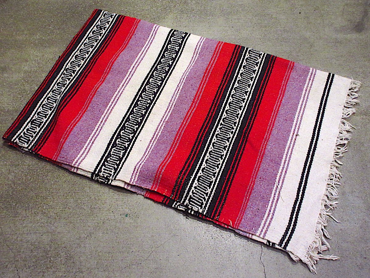 vintage rug★ビンテージ★メキシカンラグ★usa仕入れ★ ビンテージ○メキシカンラグ約201cm × 約131cm○240901m1-rug