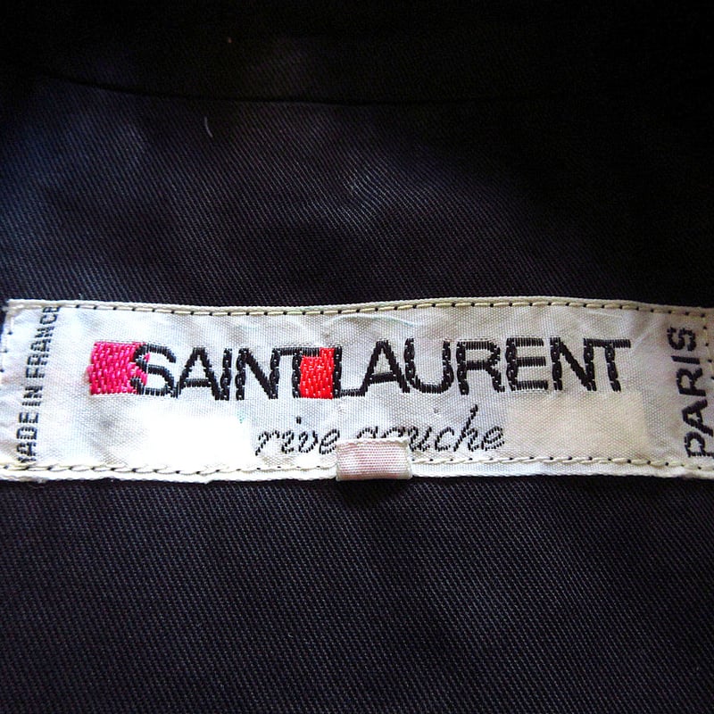 ビンテージ70's○SAINT LAURENTレディーストレンチコート黒size ビンテージ70's○SAINT LAURENTレディーストレンチコート黒size