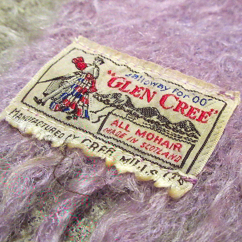 ビンテージモヘアブランケット ビンテージ70's○チェックモヘアブランケットsize 約103cm×約92cm