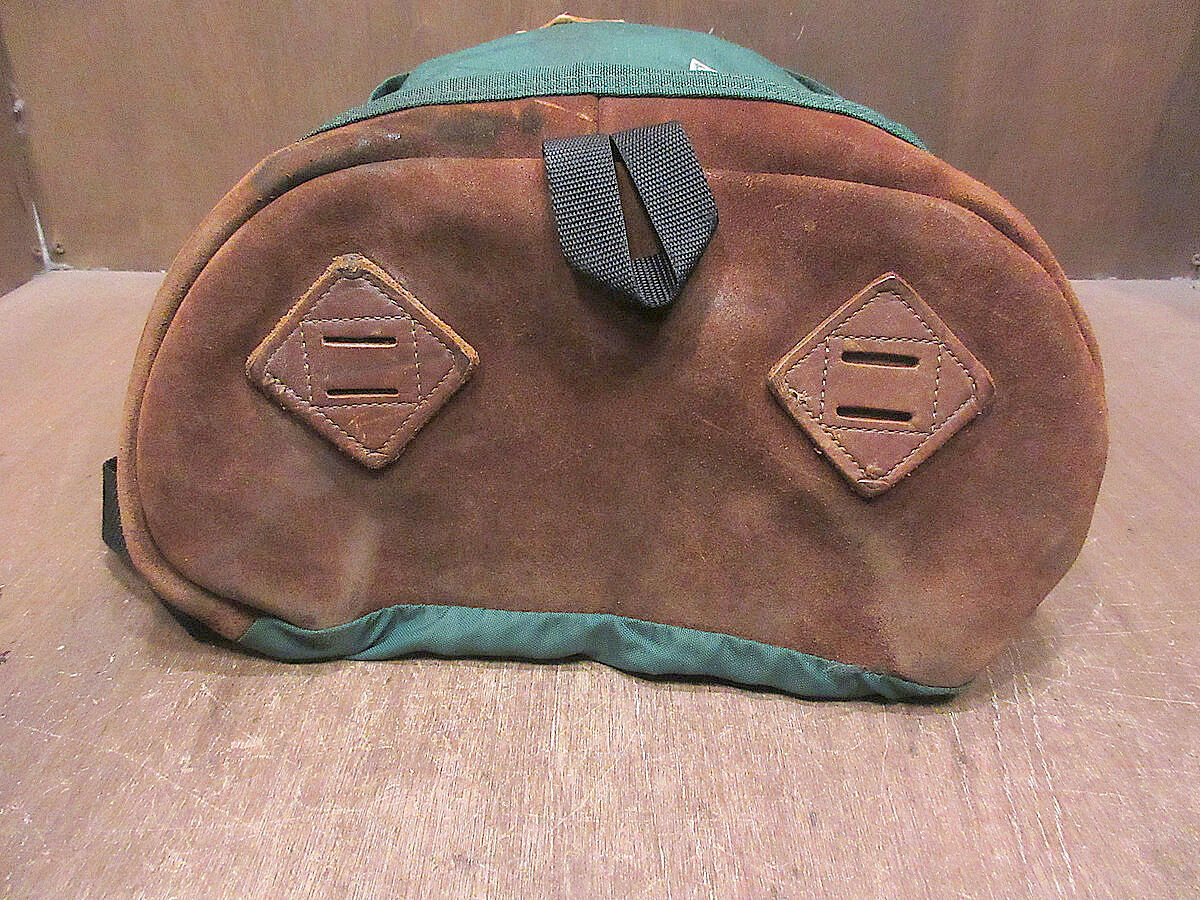 ビンテージ80's○L.L.Beanボトムスウェードバックパック緑○230817j3