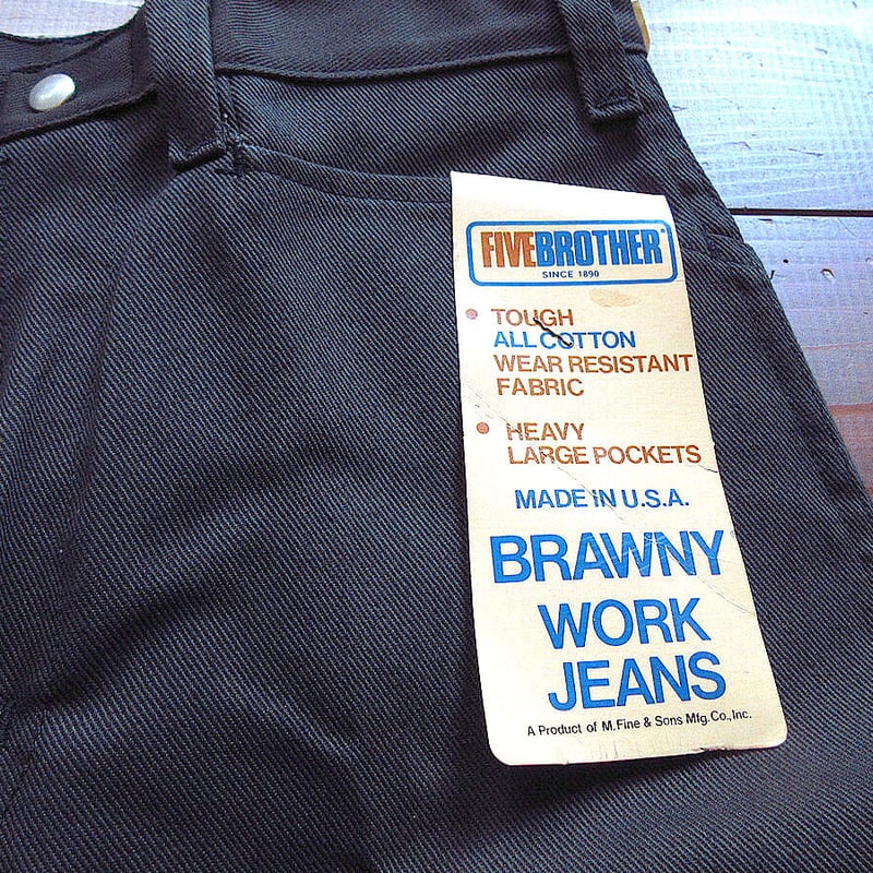 ビンテージ80's○DEADSTOCK FIVE BROTHERワークパンツ黒表記W31L30