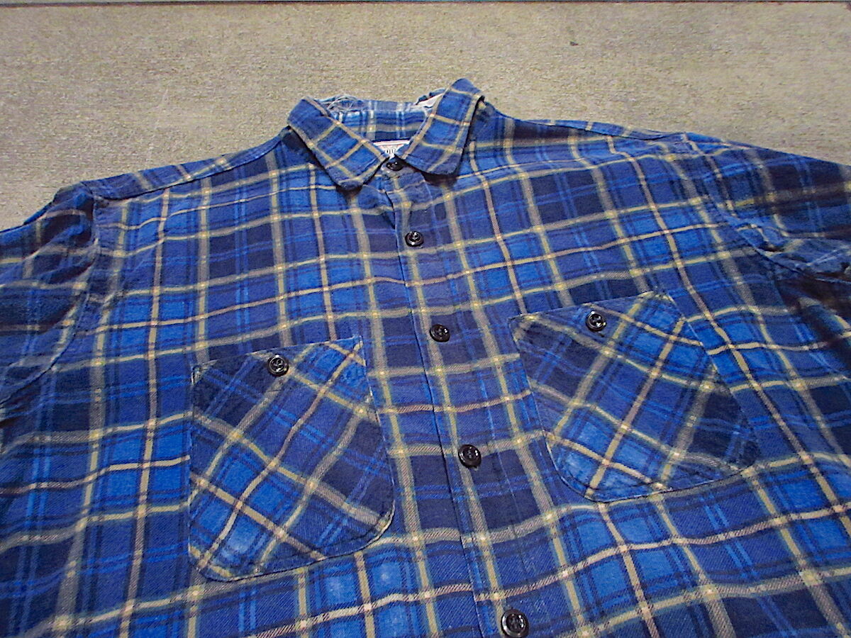 ビンテージ50's60's○POLARチェックプリントネルシャツ