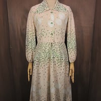 ビンテージ70's●花柄長袖ワンピース●250404z2-w-lsdrsレディース古着ドレスレトロフラワー