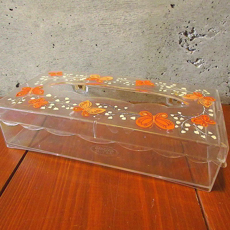 ビンテージ70's○WOLFFレトロプラスチックティッシュケース