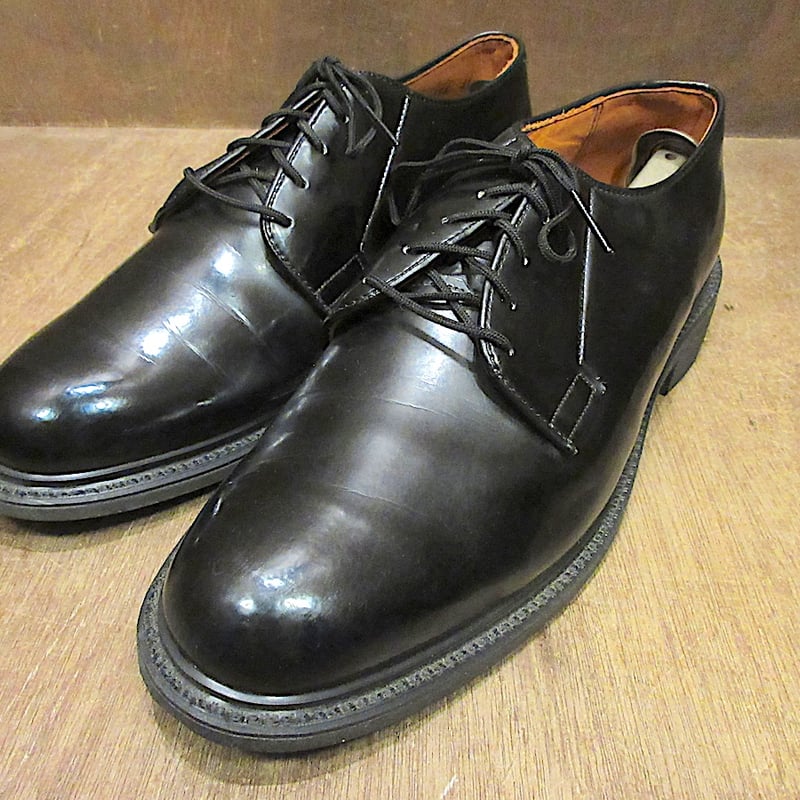 ビンテージ○DEADSTOCK BATESプレーントゥシューズ黒size 8 1/2○2510