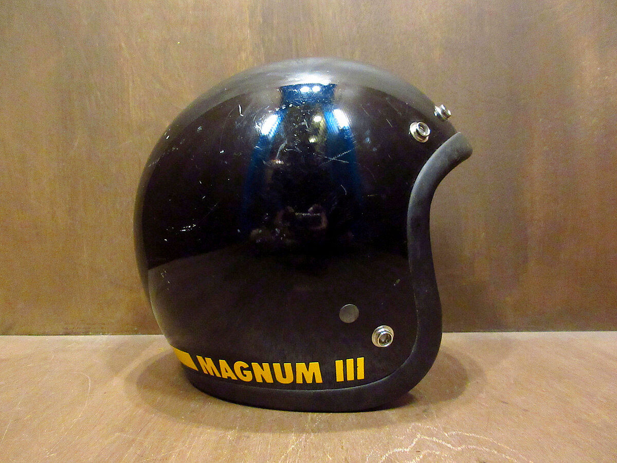 BELL MAGNUM III ジェットヘルメット 黒×黄　希少ヴィンテージ ビンテージ80's○BELL MAGNUM3 ジェットヘルメット黒 Size 7○210324
