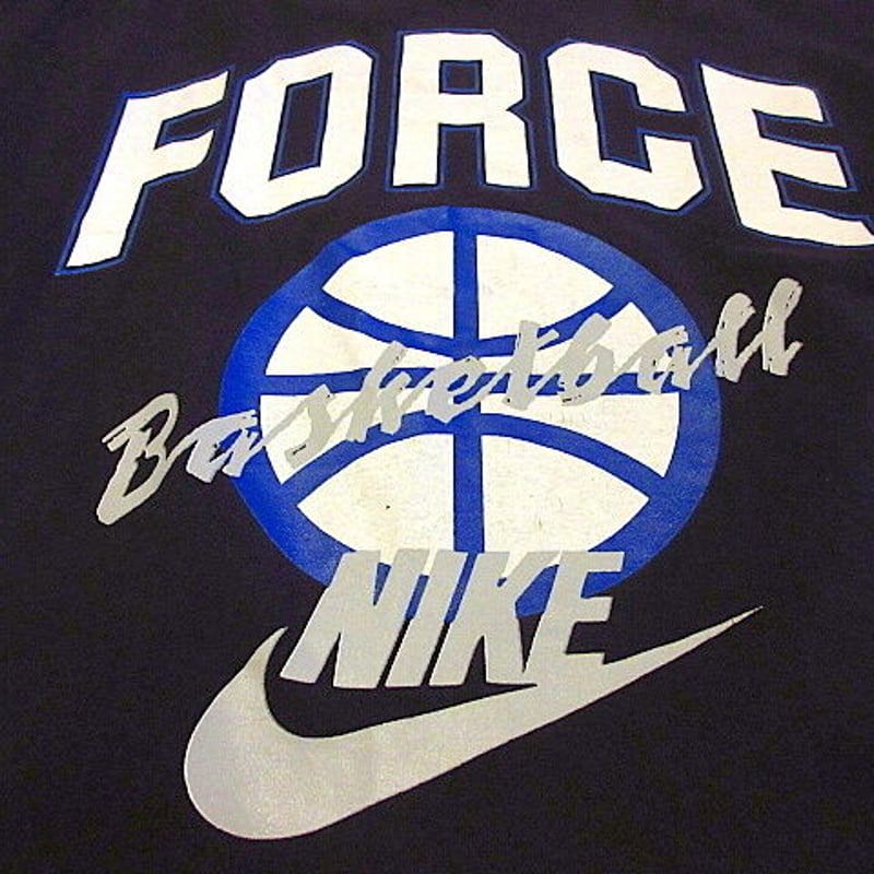 ビンテージ90's○NIKE銀タグFORCE BasketballプリントTシャツ黒size