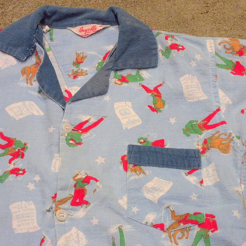 ビンテージ50's○Sears Boyville キッズウエスタン総柄半袖パジャマ