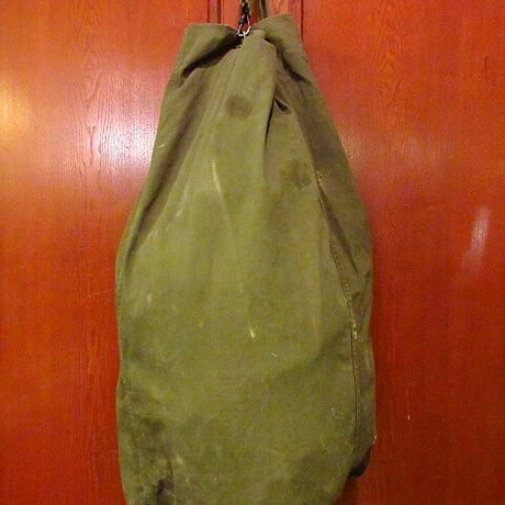 ビンテージ40's●ミリタリーステンシル&ハンドペイント入りランドリーバッグ●201009s6-bag-ot 米軍実物カバンバラックバッグ