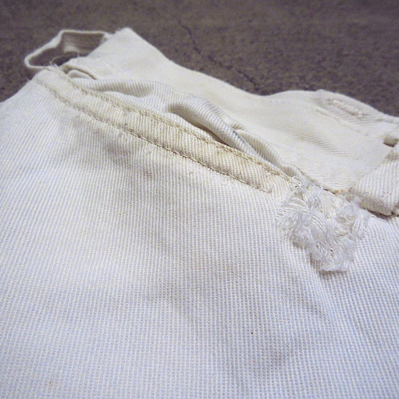 ビンテージ40's○U.S.NAVYボタンフライコットンセーラーパンツ白 ビンテージ40's○U.S.NAVYボタンフライコットンセーラーパンツ白