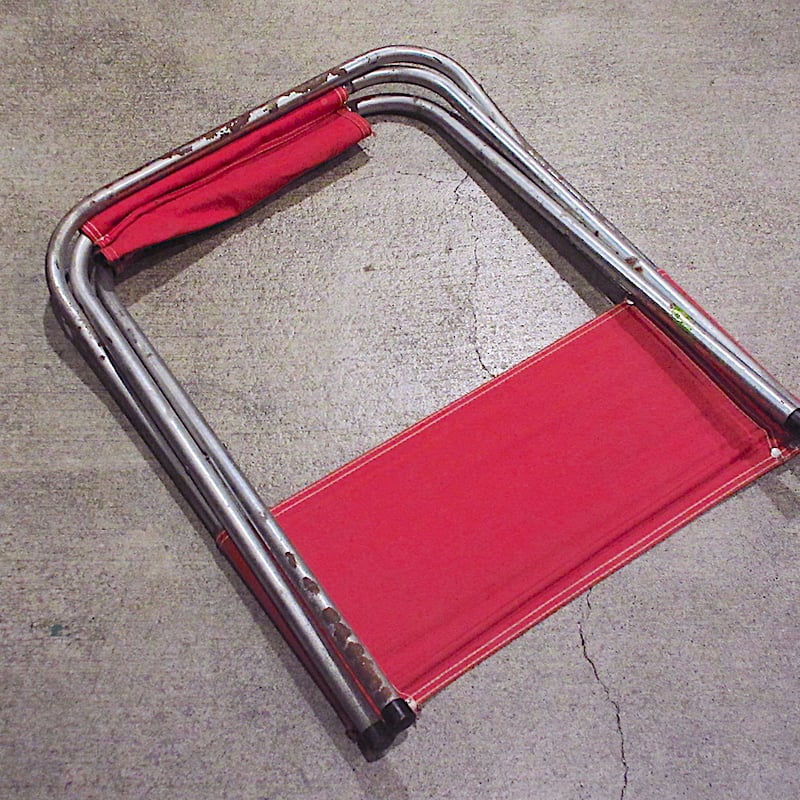 ビンテージ○CAL-DAKアウトドアフォールディングチェア赤A○250624m7