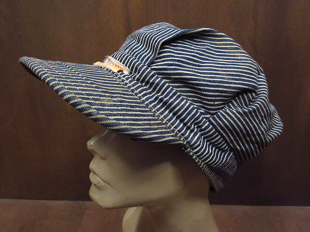 ビンテージ50's○PENNEY'S PAY DAYヒッコリーストライプワークキャップ