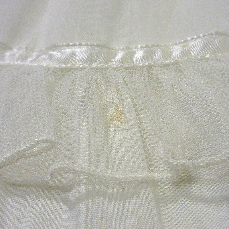 ビンテージ70's○GUNNE SAXシースルーフリル長袖ワンピース白10