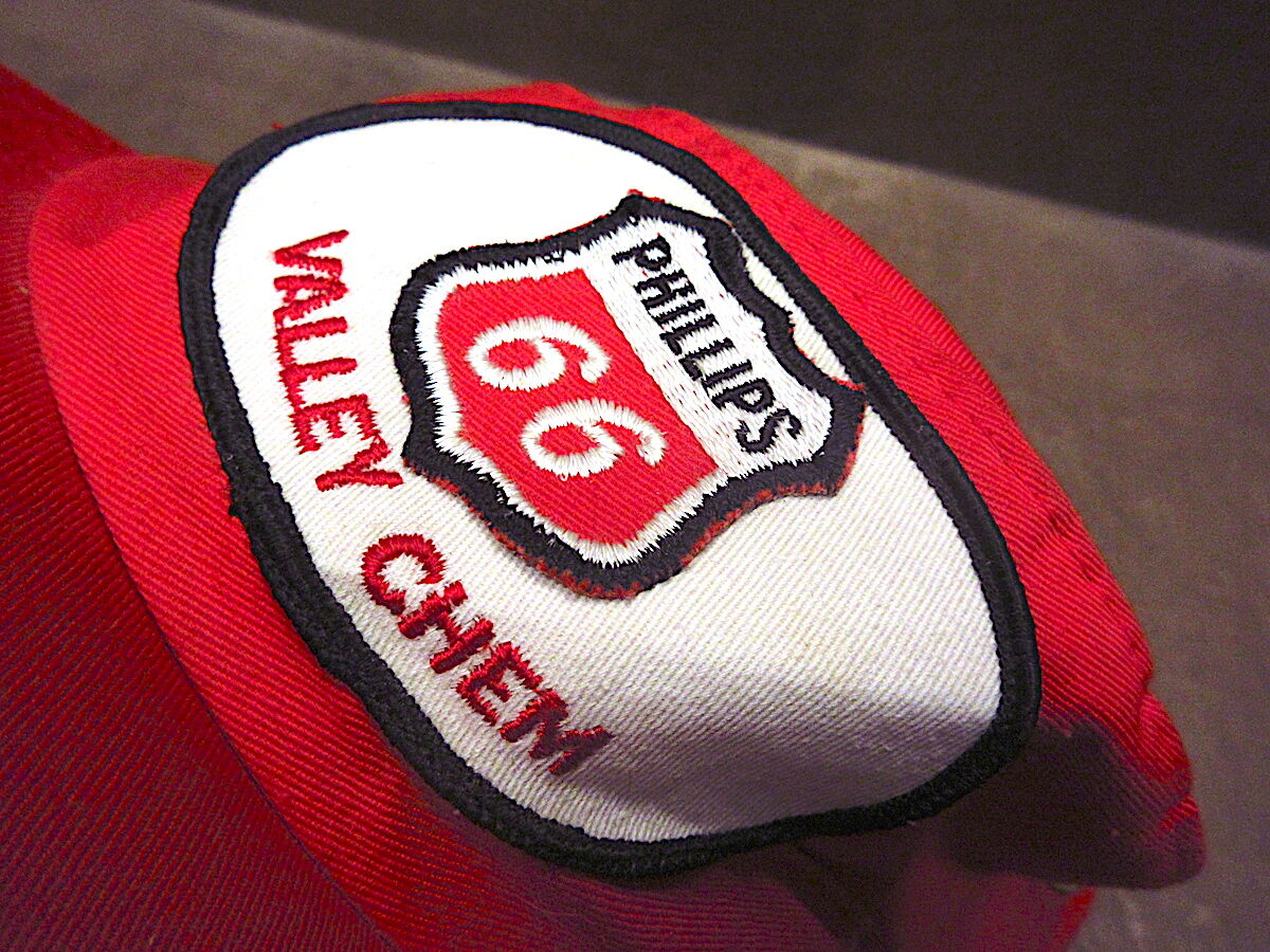 ビンテージ50's○PHILLIPS刺繍入りワークキャップキャップ赤size