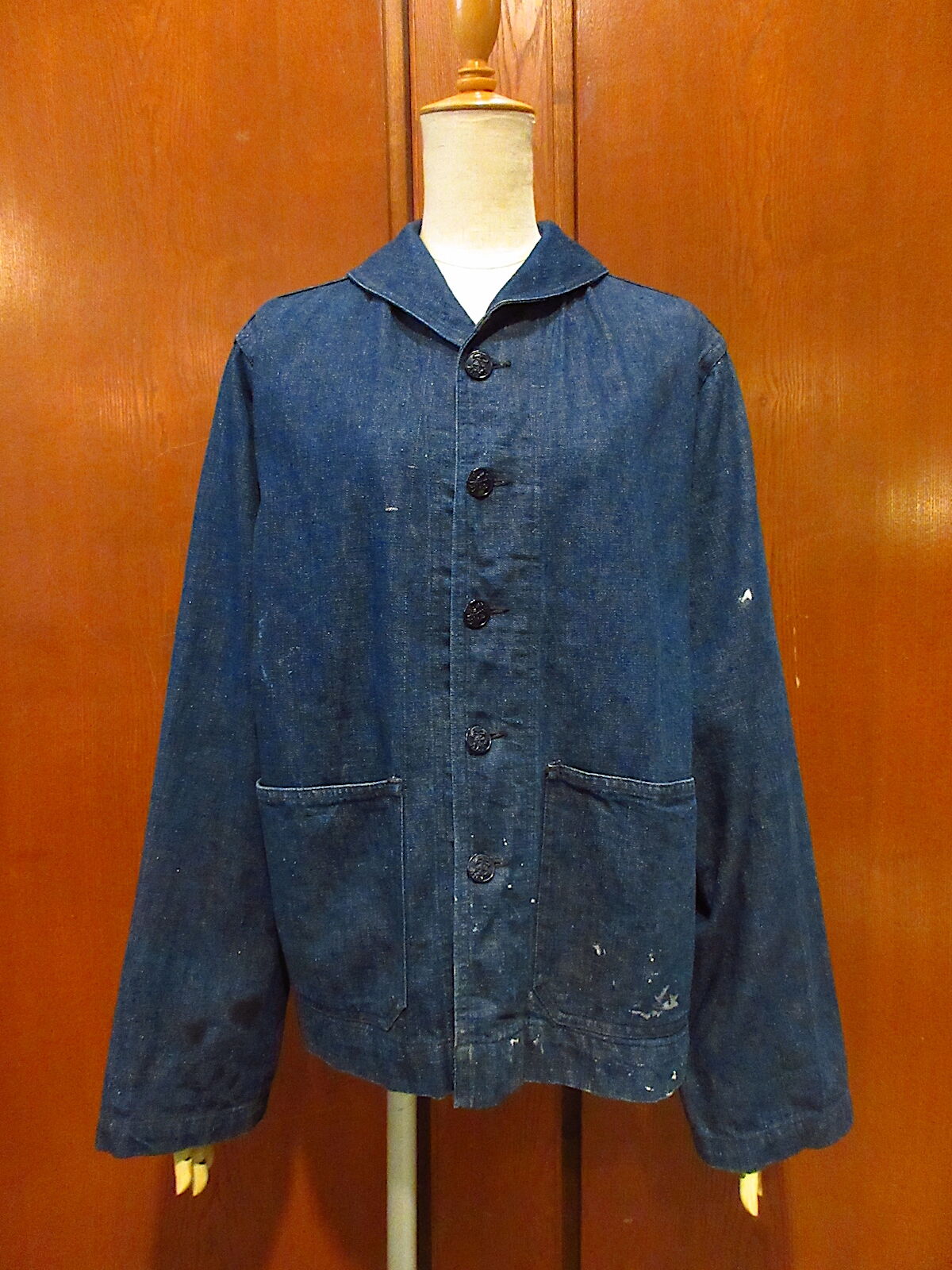 ビンテージ40's○U.S.NAVYショールカラーデニムカバーオール○220413i1