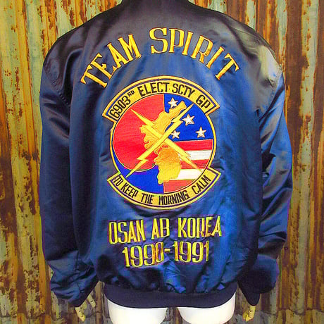 ヴィンテージ⭐︎スタジャン JH Design Group◇スタジャン/M/アクリル/BLK/PO1827/AMSOILワッペン