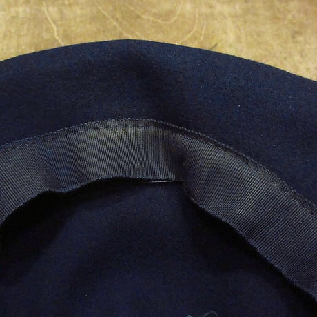 ビンテージ30's40's●Frederick & Nelsonフェルトヘッドドレス紺size 23●221129i5-w-hd 1930s1940sレディースハット帽子ネイビー
