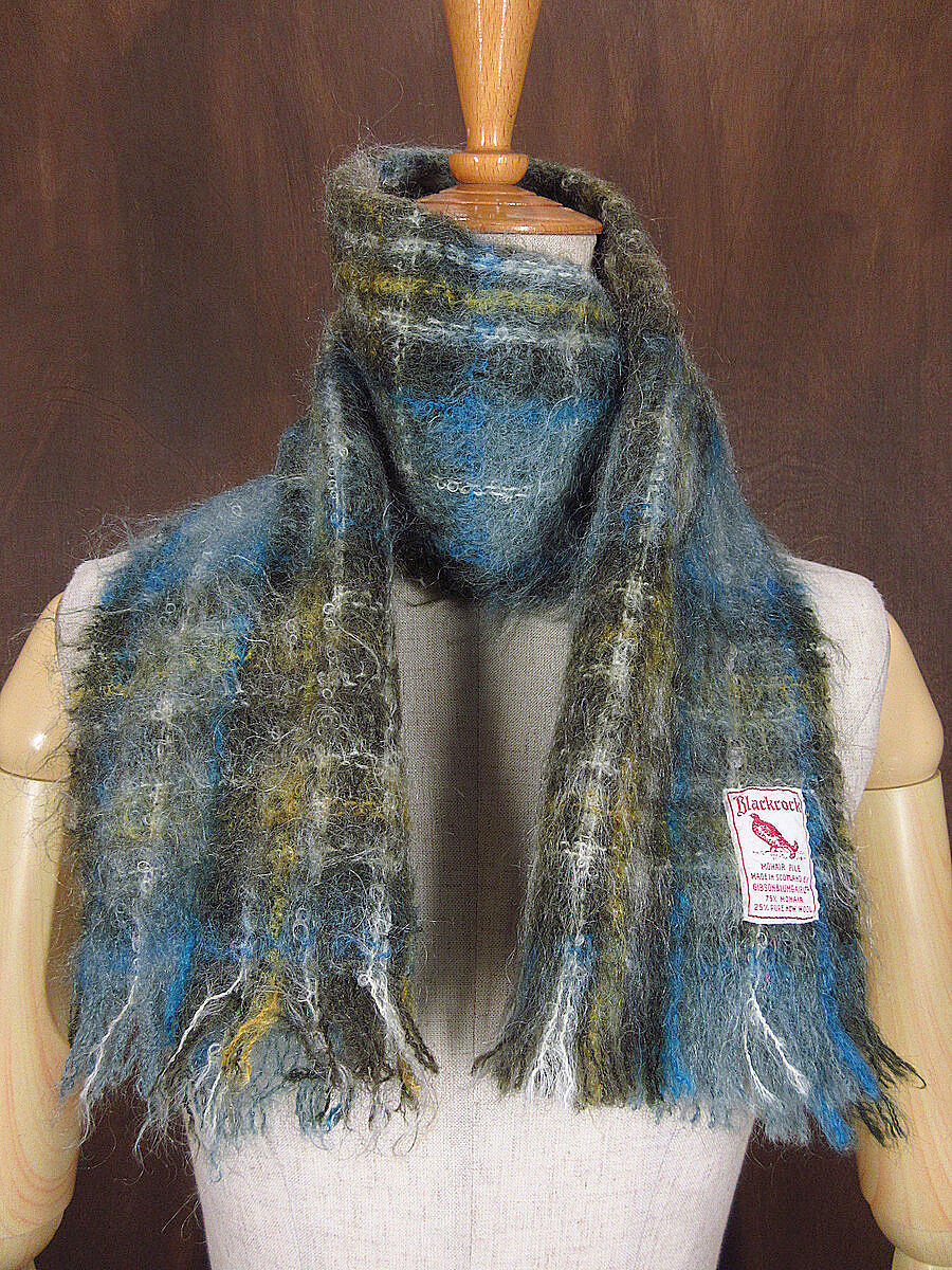 ✨ヴィンテージ モヘア ウール マフラー 60s 70s スコットランド製 ✨ヴィンテージ モヘア ウール マフラー 60s 70s スコットランド製