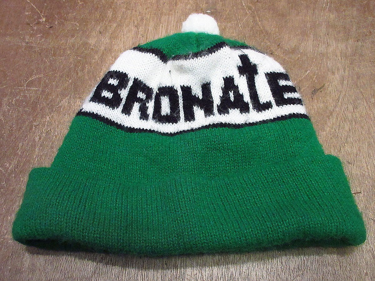 ビンテージ70's80's○BRONAtEアクリルニット帽緑○231217i4-m-cp