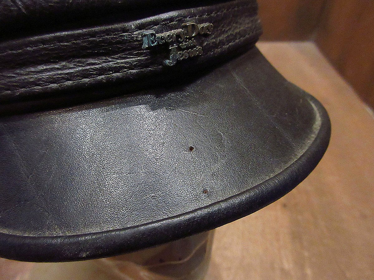 ビンテージ○レザーモーターサイクルキャップ黒○231119i2-m-cp-ot