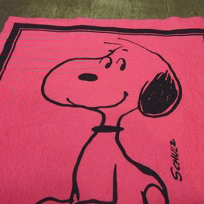 ビンテージ70's○スヌーピー1974年フェルトカレンダー ピンク