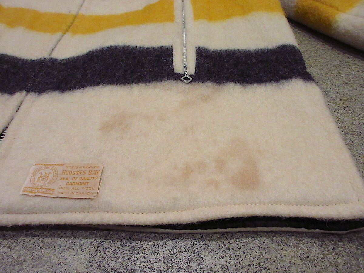 ビンテージ60's70's○HUDSON'S BAYリバーシブルブランケットコート