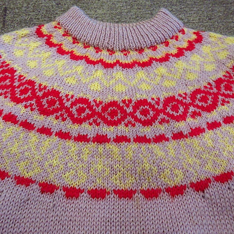 ビンテージ○ノルディックセーターグレー○230926c1-m-swr ニット古着