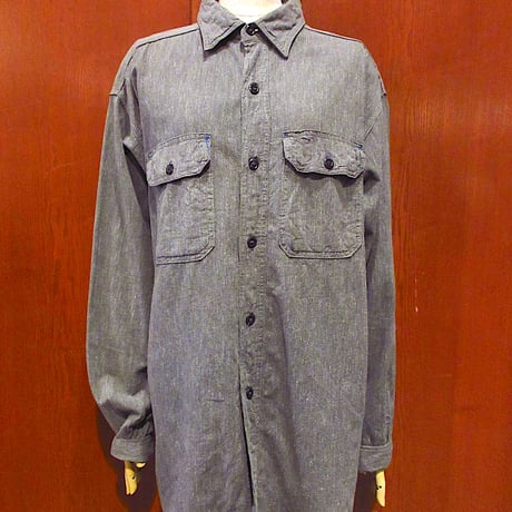 50s 60s Euro ブラックシャンブレー　フレンチ　ヴィンテージ 古着 VINTAGE 50's FRENCH WORK BLACK CHAMBRAY COAT 50年代 フレンチ