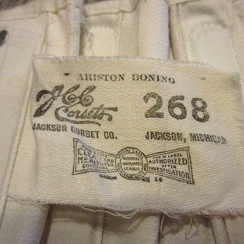 ビンテージ~30's○DEADSTOCK JACKSON CORSET CO.コルセット生成り...