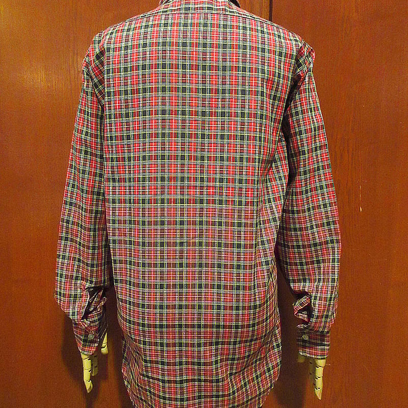 ビンテージ70's○DEADSTOCK Golden Keyチェック長袖シャツsize S○2