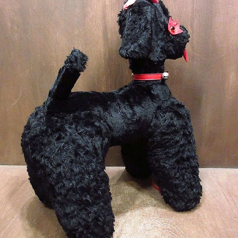 ドイツ ビンテージ 黒 プードル ぬいぐるみ ドイツ製 Schuco かわいいおさんぽプードル シュタイフ 黒