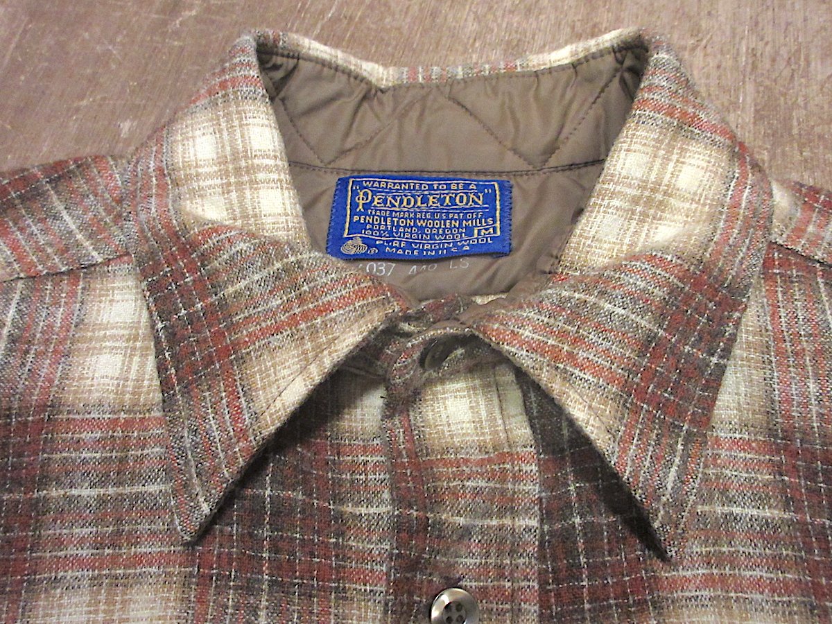ビンテージ70's○PENDLETONシャドーチェックウールシャツsize M ビンテージ70's○PENDLETONシャドーチェックウールシャツsize M