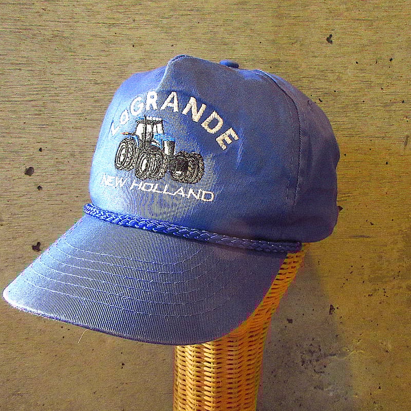 ビンテージ90's○La GRANDE刺繍入りスナップバックキャップ青 ビンテージ90's○La GRANDE刺繍入りスナップバックキャップ青