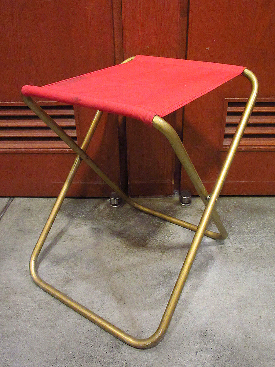 ヴィンテージ　フォールディングチェア　折りたたみ椅子 赤 ビンテージ○アウトドアフォールディングチェア赤○250704m7-chr